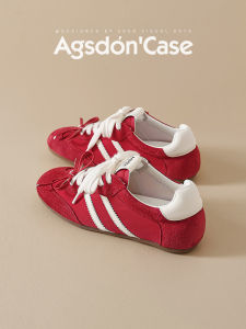 Red Sporty Flat Heel Racing Style Womens Shoes Casual Fashion Cross Buckle Design Comfortable Lightweight PVC Outsole