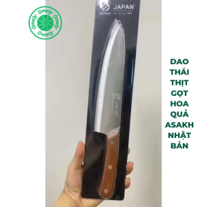 Dao thái thịt gọt hoa quả ASAKH - Chuẩn dao Nhật Bản thép SK5 chuôi cán gỗ ép 3 đinh tán