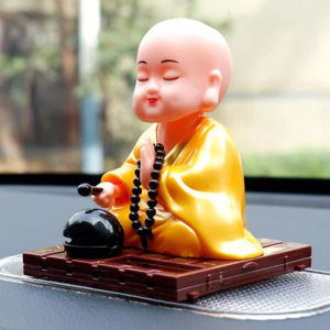 CHIZHIDU | Solar Powered Car Decorative Buddha Nodding Mallet Striker Ornament