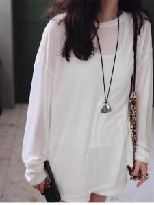 Silver Half-Moon Metal Pendant Long Sweater Chain Necklace Women Luxury Design Geometric Pattern Black Rope Jewelry Accessory