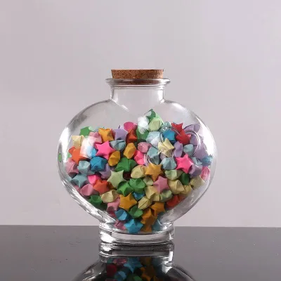玻璃瓶 星星瓶 心形星星瓶 hello kitty 星星瓶 鱼形星星瓶Star Glass Bottle Large Size Hub-Shaped Wishing Bottle Lucky Star Bottle Lover Gift