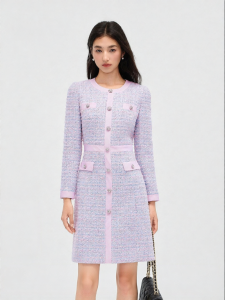 Koradior | Wool Blend Textured Straight Dress