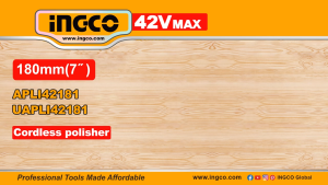 INGCO 42V BL 7" POLISHER 1X2.0AH & BAG APLI42181
