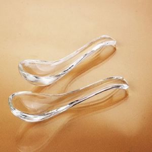 ช้อนแก้วคริสตัลทนความร้อนสำหรับใช้ในบ้านและร้านอาหาร ช้อนกาแฟ ช้อนไอศกรีม ช้อนข้าว ช้อนตักต่างๆ ช้อนครัวเรือน