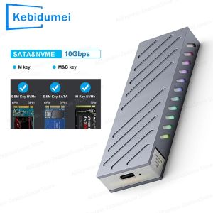 KEBIDUMEI M2 SSD Case M.2 NVMe SATA SSD Enclosure 10Gbps USB 3.1 Type C External Box Aluminum Adapter Supports M And B&M Key