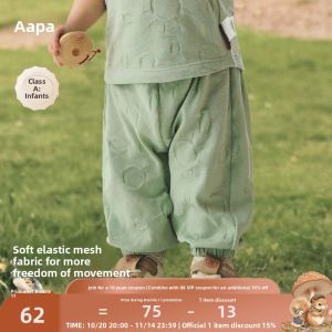 Aqpa Kids Baby Pants Pure Cotton Knitted Mosquito Proof Clothes for Toddlers Outerwear Cute Design Cotton Trousers for Babies