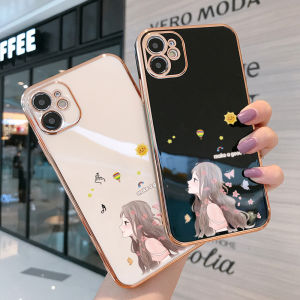 Jinsouwe เคสมือถือสำหรับ OPPO A57 2022 /A17 A17K/A9 2020/A16/A15S A15/A5S A7 เพื่อเด็กผู้หญิงการ์ตูนผีเสื้อเด็กผู้หญิง
