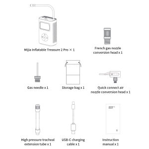 MiJia | NEW MIJIA Air Pump 2 Pro Portable Electric Air Compressor Mi Inflatable Treasure 150psi High Pressure Motorcycle Car Soccer CN