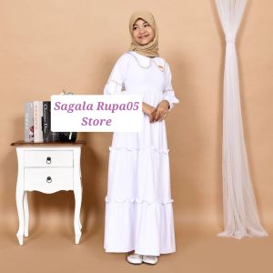 Gamis Anak Muslim Long Dress Serut Susun/Gamis Anak Usia 4-14 tahun