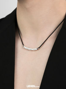 Trendy Bamboo Node Necklace 2023 New Chinese Style Sweater Chain Autumn Winter Accessory High-End Feeling Cool Handsome Fashion