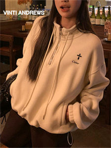 Insulated Loose Fitting Versatile Half Zip Hoodie