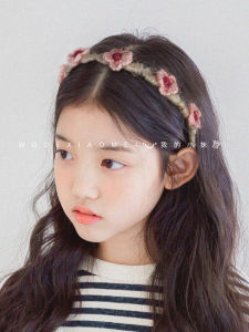 Princess Wave Hairband for Girls Knitted Flower Hair Clip Toothed Headband Childrens Accessories Hair Decoration Sweet Style