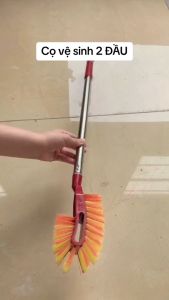 Cọ Bồn Cầu 2 Đầu Mới 2025 HIKARU Cọ Siêu Sạch Mọi Kẽ Ngách Lông PVC Chống Xước Bế Mặt DT241103601