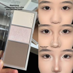 Three-Color Highlighting Palette Integrated Contouring Shadow Blush Matte Finish Facial Illuminator Eye Brightening Nose Shadow