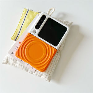 Advanced Minimalist Color Block Wave Pattern Huawei Xiaomi Samsung Phone Case Small Foldable Magnetic Hard Shell Protective Cover