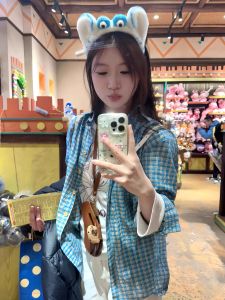 Áo Sơ Mi Kẻ Sọc Xanh Thời Trang Rộng Rãi Dài Tay Xuân 2025 Chống Tia UV Cổ Polo Chất Liệu Khác Thường