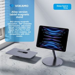VOKAMO | Magnetic Suspended Rotatable Foldable Elevating Metal Tablet Stand