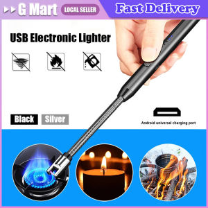 ⭐【LazTop Seller】360° Outdoor Kitchen Lighter Usb Rechargeable Portable Electronic Lighter Safety Lock Eco-Friendly for Candles Gas Stoves 265mm CYB-Candle-Lighter-Electronic