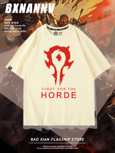 WOW American Style Short Sleeve T-Shirt for Men Pure Cotton Youth Clothing Trendy Ins Versatile Blizzard Game Theme T-Shirt