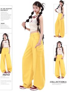 MZVZ | Quần Jeans Nữ Thêu Hình Liềm Phong Cách Retro Mỹ