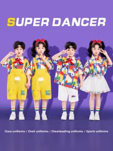 Gasvr | Childrens Cheerleading Performance Outfits Dopamine Suspenders Chorus Class Uniforms