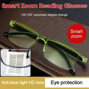 Smart Zoom Gradient Color Reading Glasses Anti-blue Light Presbyopia Glasses Auto Adjustment Eye Protection