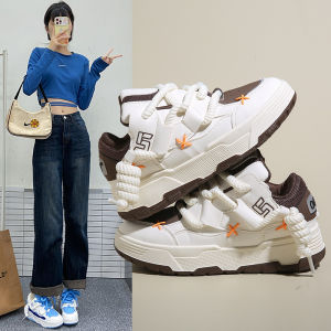 CODSepatu roti sepatu putih baru perempuan tinggi sukan meningkat kasut kasut papan tebal biasa dan beragam