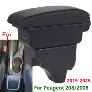 For Peugeot 208 Armrest Box For Peugeot 2008 Car Armrest 2019-2024 Storage Box Retrofit Parts Interior Details Car Accessories