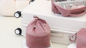 Soft Velvet Travel Makeup Pouch Multi-Purpose Travel Toiletry Organizer RH2501W/RH2502W