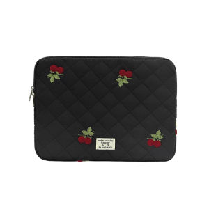 13.6 14 15 16Inch Embroidery Laptop Sleeve Case for MacBook Air Pro/Neo Dell HP Lenovo Surface Soft Plush Lining Computer Bag