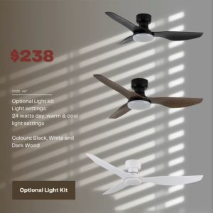 Fanco Co-Fan Hugger Low Ceiling Fan 48" with Optional Light Kit