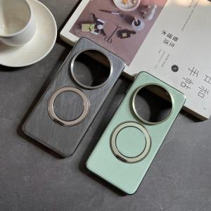 Luxurious Quick Change Pro+ Gold Thread Silver Embroidery Magnetic Absorption Phone Case for Huawei Mate70 Leather Texture 360 Rotating Stand with Lens Film Protective Cover