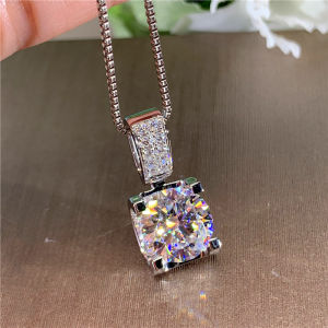 Huitan Luxury Fashion Womens Necklace with Big Round Cubic Zirconia Simple Elegant Female Accessories New Trendy 2021 Jewelry