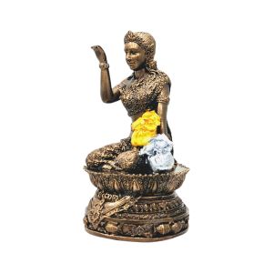 นางกวัก กวักทรัพย์ แร่เหล็กน้ำพี้จากบ่อเหล็กน้ำพี้ วัตถุมงคลเรียกโชค ค้าขายดี มั่งคั่งร่ำรวย สูง 8 นิ้ว ฐาน 4.5 นิ้ว