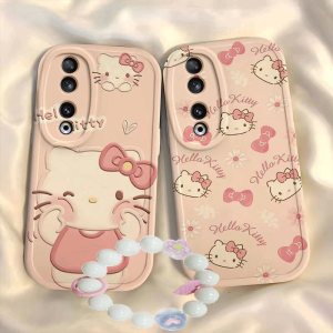 Honor 90 Phone Case Honor 90pro Hello Kitty Silicone New Arrival Transparent Cartoon Cute All Wrapped Cover Hello Kitty Protective Case Soft Honor