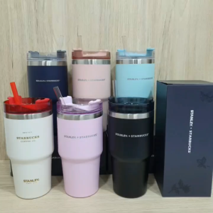 แก้วน้ำ 20oz/600ml กระติกน้ำ สแตนเลส304 พร้อมหลอดฝา เก็บร้อน-เย็น แก้ว Stanley STARBUCKS 20ออน SS2