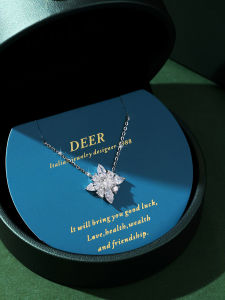 Deer Jreams 925 Sterling Silver Necklace with Moissanite Diamond New Year Gift for Girlfriend Or Best Friend Fashion Jewelry