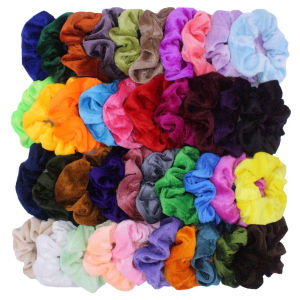 10pc Women Hair Scrunchies Velvet Solid Color Band for Girls Ponytail Holder Rubber Bands Ties Accessories headbands gumki