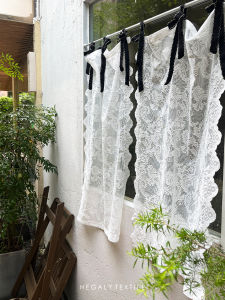 HEGALY Rèm Cửa Sổ Kiểu Pháp Ren Lãng Mạn Trang Trí Cửa Sổ Nhỏ Nhà Bếp Ngăn Cách Cửa Sổ Sổ Trời Rèm Cửa Sổ Bằng Vải