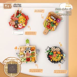 Loz | Đồ Chơi Giáo Dục Lắp Ráp Chủ Đề Ăn Uống Với Sticker Tủ Lạnh Từ Tính