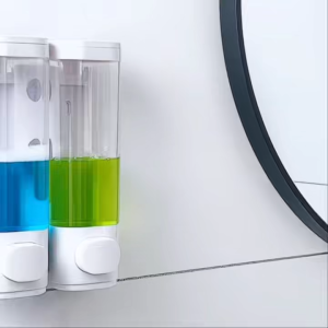 Wall-mounted hand sanitizer dispenser (without drilling holes) for household use - manual press type soap dispenser