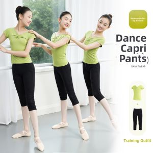 ceyekids | Ballet Dance Tights Black 7/9 Length Leggings for Girls