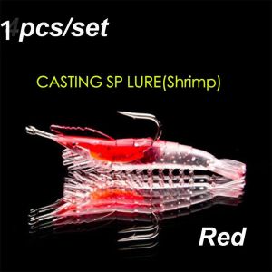 1pcs CASTING Luminous Prawn Lure Simulation Biomimetic Soft Creative Hook Worm