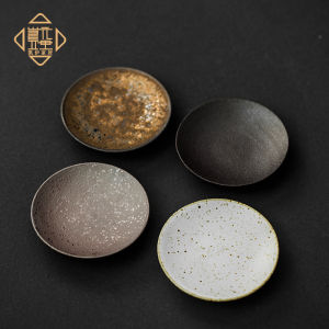 Phong Cách Nhật Bản Handmade Thô Gốm Sứ Trà Thảm Nhỏ Khay Trà Tròn Vuông Trà Thảm Cách Nhiệt Trà Đĩa Trà Đạo Phụ Kiện Kung Fu Bộ Trà