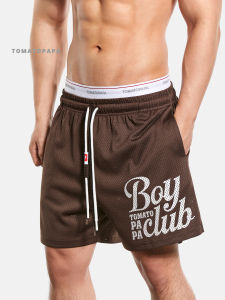 TOMATOPAPA | Summer Men Retro Style Loose Waist Shorts Letter Print