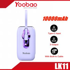 YOOBAO LK11 10000mAh PD20W SCP22.5W Built-in Cable Multi function Power Bank with LED Digital Display