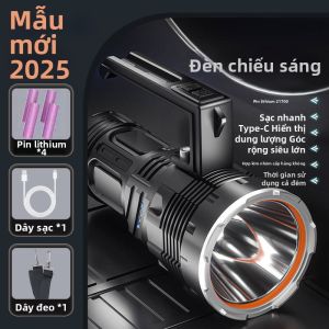 MEEJAS | Đèn Pin Laser Tìm Kiếm Ngoài Trời Công Suất Cao Sạc Được Chiếu Sáng Lâu