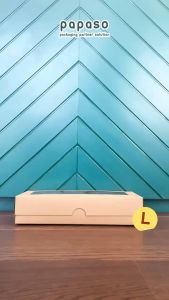 (isi 10pcs) Dus Dos Box Kotak Roti Kue Brownies 22x12x6cm Window Kraft Full Laminating 1 Sisi RED-LBB-S-WINDOW