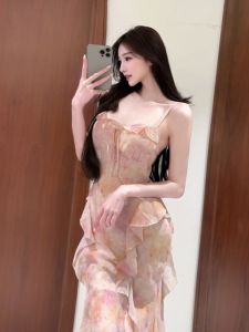 CHANGTONG | Travel and Vacation Style Floral Long Dress