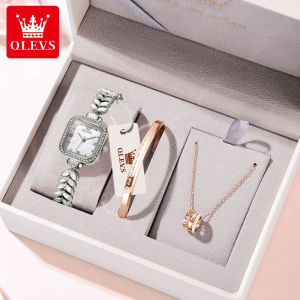 ถูกฉีด OLEVS แท้ 100% สำหรับนาฬิกาข้อมือผู้หญิง แท้แฟชั่น สายสเตนเลส ผู้หญิง กันน้ำ สไตล์เรียบง่าย